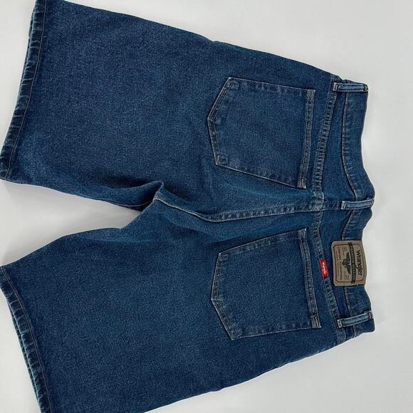 Y2K Wrangler Jean Shorts Jorts men’s size 33 x 9 Dark wash baggy - Picture 4 of 6